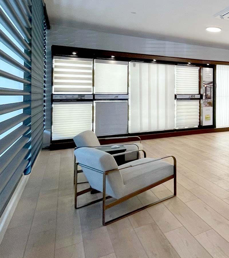 Modern curtains and blinds installed together in Dubai home