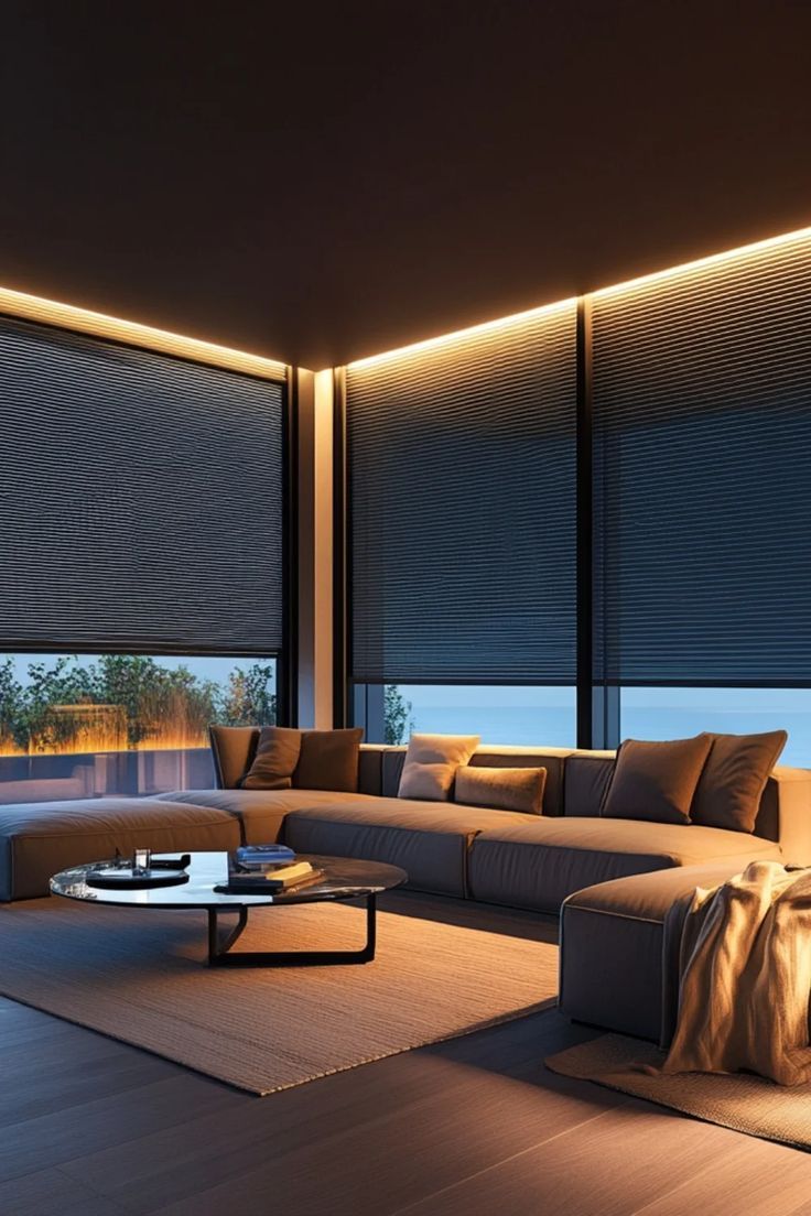 Modern blinds installation in Dubai residential interior