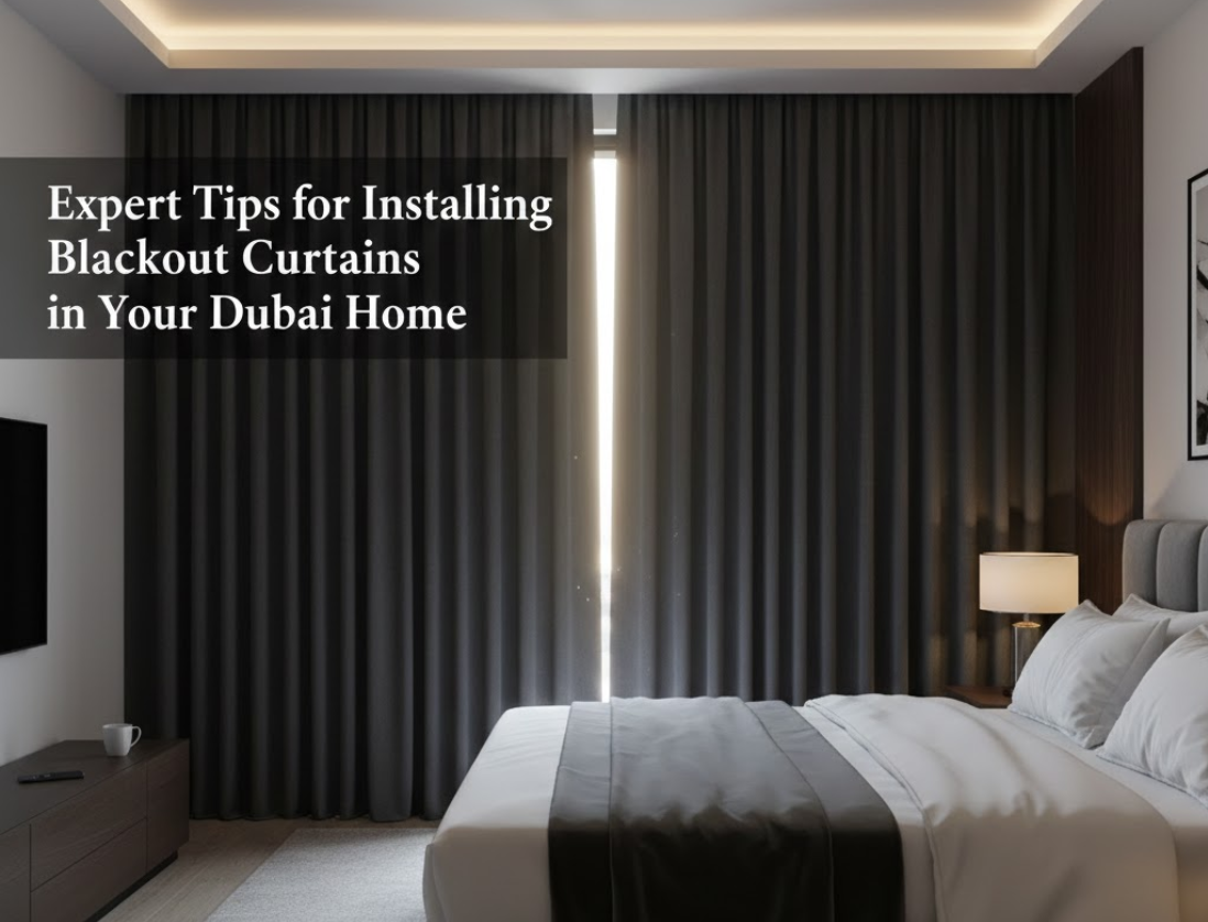 Motorized curtains in Dubai smart home